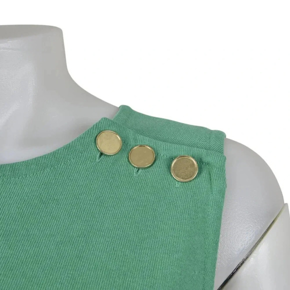 Land's End Striped Shift Dress Blue White Green Nautical Sleeveless Size Small - Picture 3 of 9